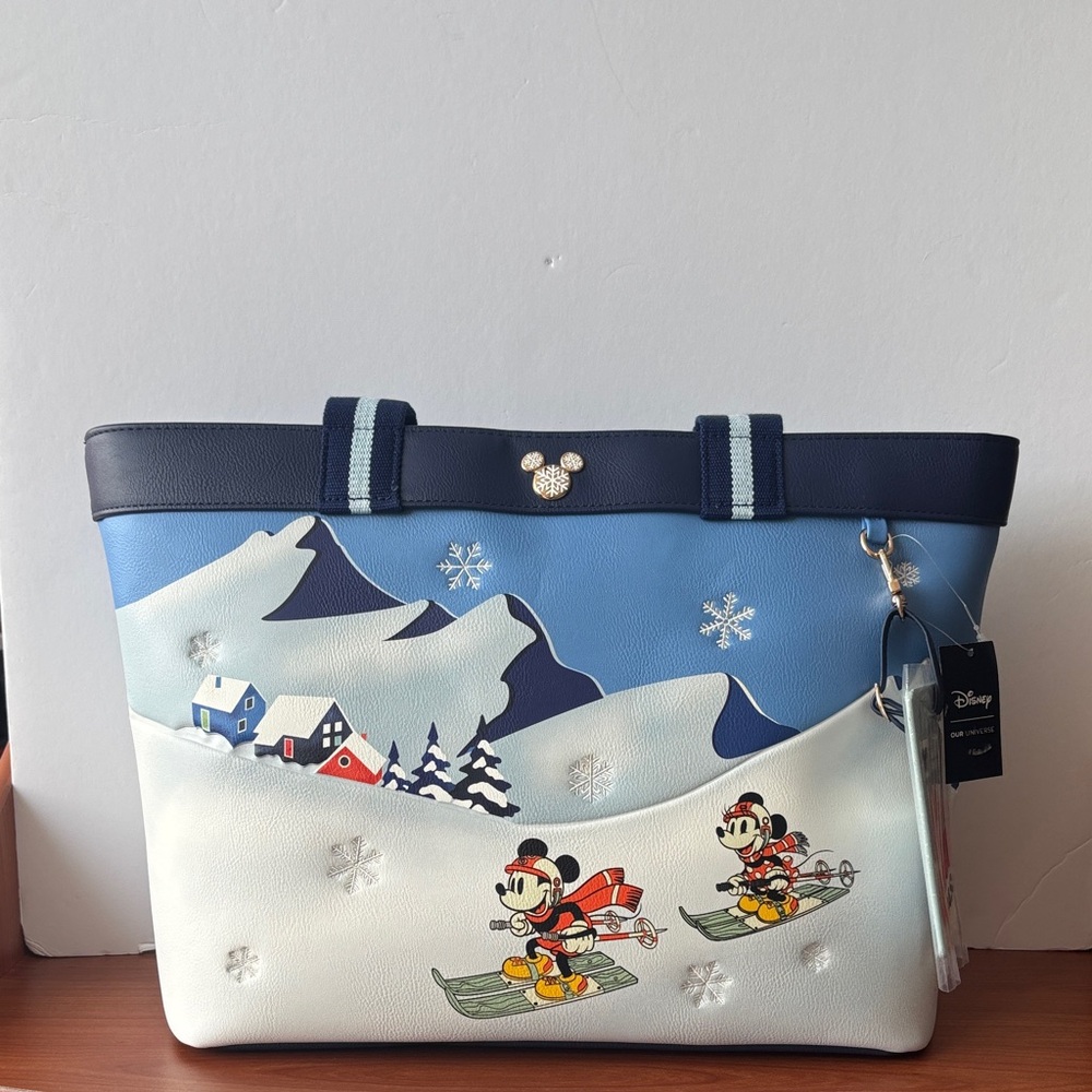 Disney Our Universe Mickey Mouse Friends Ski Tote Bag & Wristlet - Boxlunch Exc.